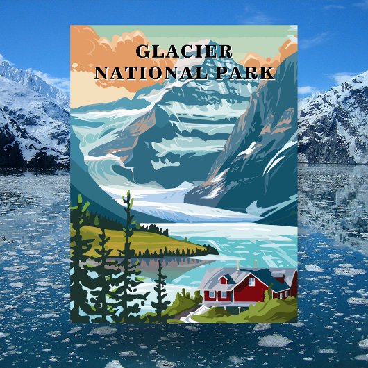 Carte postale de voyage du Glacier National Park, 