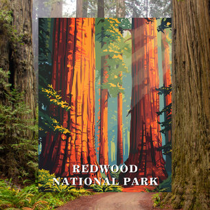 Carte postale de voyage du parc national de Redwoo