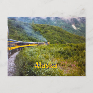 Carte postale de voyage du train de l'Alaska