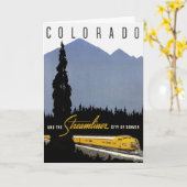 Carte postale de voyage ferroviaire vintage Denver (Fleur jaune)