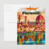 Carte postale de voyage Florence Italie, Florence  (Devant / Derrière)