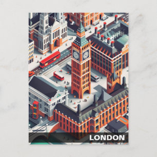 Carte postale de voyage isométrique Londres