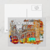 Carte postale de voyage Lisbonne, Portugal (Devant / Derrière)