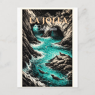 Carte postale de voyage rétro vintage La Jolla Cal