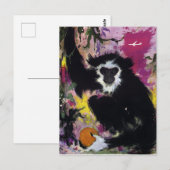 Carte postale de voyage singe gibbon d'Extrême-Ori (Devant / Derrière)