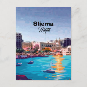 Carte postale de voyage Sliema Malte, Carte postal