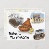 Carte postale de voyage : Tajine à Fès, Maroc (Devant / Derrière)