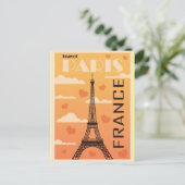 Carte postale de voyage Tour Eiffel Paris France (Debout devant)