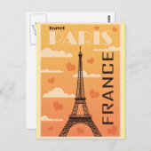 Carte postale de voyage Tour Eiffel Paris France (Devant / Derrière)