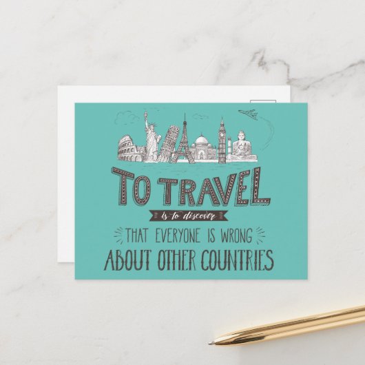 Carte postale de voyage unique (Devant/Arrière en situation)