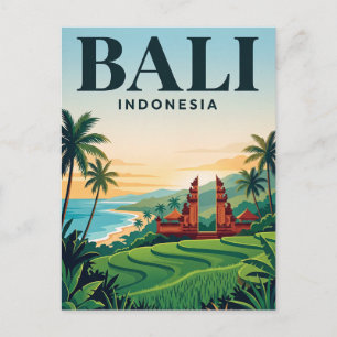 Carte postale de voyage vintage Bali