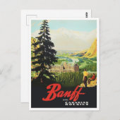 Carte postale de voyage vintage Banff Canada (Devant / Derrière)