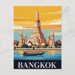 Carte postale de voyage vintage Bangkok