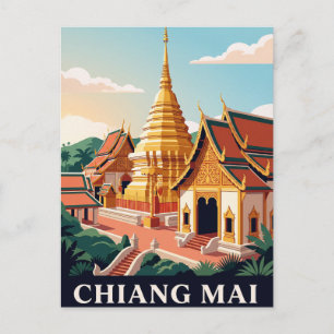 Carte postale de voyage vintage CHIANG MAI