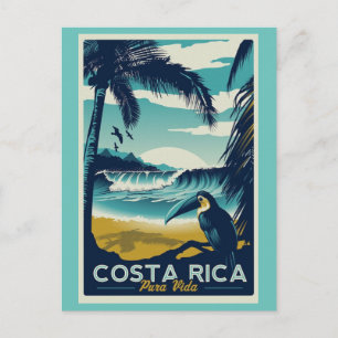 Carte postale de voyage vintage Costa Rica