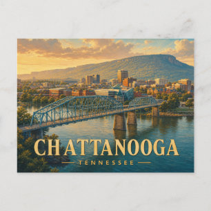 Carte postale de voyage vintage de Chattanooga Ten