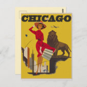 Carte postale de voyage vintage de Chicago (Devant / Derrière)