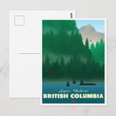 Carte postale de voyage vintage de la Colombie-Bri (Devant / Derrière)