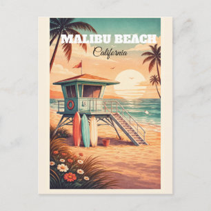 Carte postale de voyage vintage de la plage de Mal