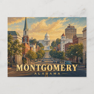 Carte postale de voyage vintage de Montgomery Alab