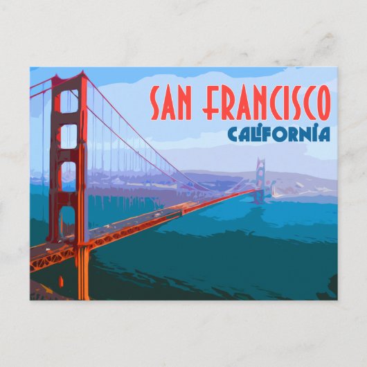 Carte postale de voyage vintage de San Francisco (Devant)