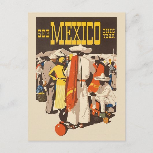 Carte postale de voyage vintage du Mexique (Devant)