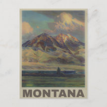 Carte postale de voyage vintage du Montana