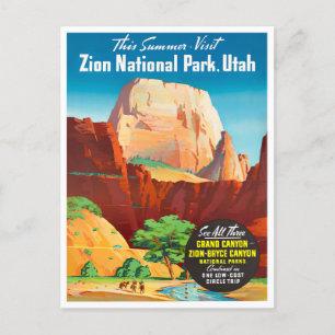 Carte postale de voyage vintage du parc national Z