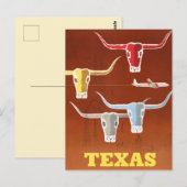 Carte postale de voyage vintage du Texas (Devant / Derrière)