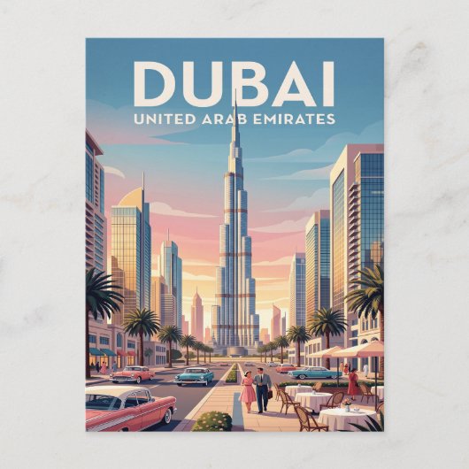 Carte postale de voyage vintage | Dubaï (Devant)
