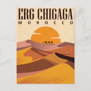 Carte postale de voyage vintage Erg Chebbi Maroc