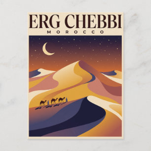 Carte postale de voyage vintage Erg Chigaga Dése