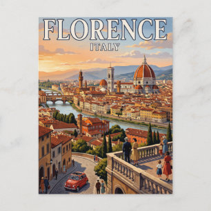 Carte postale de voyage vintage Florence, Italie