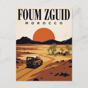 Carte postale de voyage vintage Foum Zguid Maroc