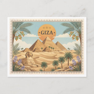 Carte postale de voyage vintage Gizeh Égypte