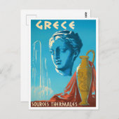 Carte postale de voyage vintage Grèce (Devant / Derrière)