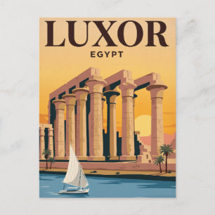 Carte postale de voyage vintage Louxor, Égypte