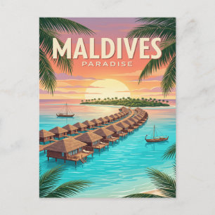 Carte postale de voyage vintage   Maldives