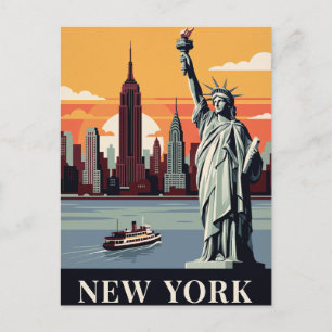 Carte postale de voyage vintage New York