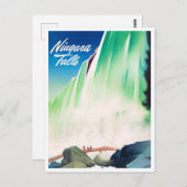 Carte postale de voyage vintage Niagara Falls (Devant / Derrière)