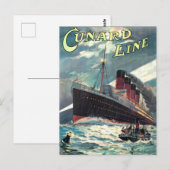CARTE POSTALE DE VOYAGE vintage OCEAN LINER (Devant / Derrière)