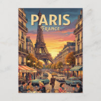 Carte postale de voyage vintage | Paris France