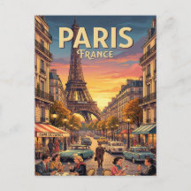 Carte postale de voyage vintage | Paris France