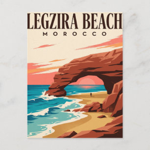 Carte postale de voyage vintage Plage de Legzira