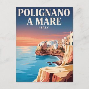 Carte postale de voyage vintage Polignano a Mare