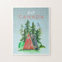 Carte postale de voyage vintage | Puzzle de Canada