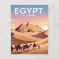 Carte postale de voyage vintage | Pyramides d'Égyp