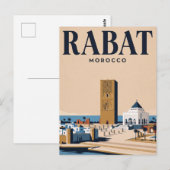Carte postale de voyage vintage | Rabat, Maroc (Devant / Derrière)