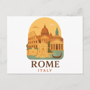 Carte postale de voyage vintage Rome Italie - Colo