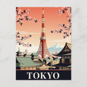 Carte postale de voyage vintage Tokyo